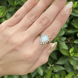 14k WG Dia & Opal Ring 0.76ctw