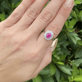10k WG Dia & Ruby Ring 0.85ctw Sz7