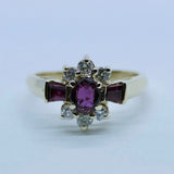 14k Yellow Gold Diamond & Ruby Ring 0.57ctw Sz7