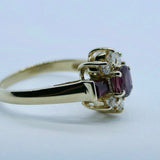 14k Yellow Gold Diamond & Ruby Ring 0.57ctw Sz7