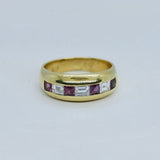 18k Yellow Gold Diamond & Ruby Ring 1ctw