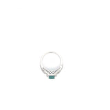 14k White Gold Diamond & Emerald Ring 0.97ctw