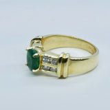 Diamond & Emerald Ring 1ctw Sz6