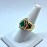 18k Yellow Gold Diamond & Emerald Ring 3.25ctw