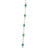 18k White Gold Diamond & Emerald Bracelet 5.41ctw 10.2dwt
