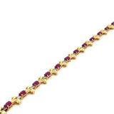 14k Yellow Gold Diamond & Ruby Bracelet 3.45ctw 7.5dwt