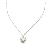 14k White Gold Diamond Heart Necklace 0.52ctw 3.6dwt