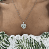14k White Gold Diamond Heart Necklace 0.52ctw 3.6dwt
