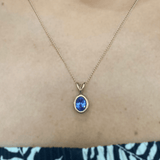14k YG Tanzan Bezel Set Necklace 1.9ctw 2dwt
