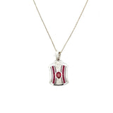 18k WG Dia & Ruby Necklace 0.61ctw 4.2dwt
