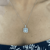 14k White Gold Diamond Necklace 0.75ctw 3.1dwt