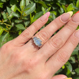 3 Stone 1.84ct Emerald Cut E-Ring Platinum