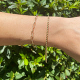 10" D/C Rope Anklet/Bracelet 2.25mm 14KYG