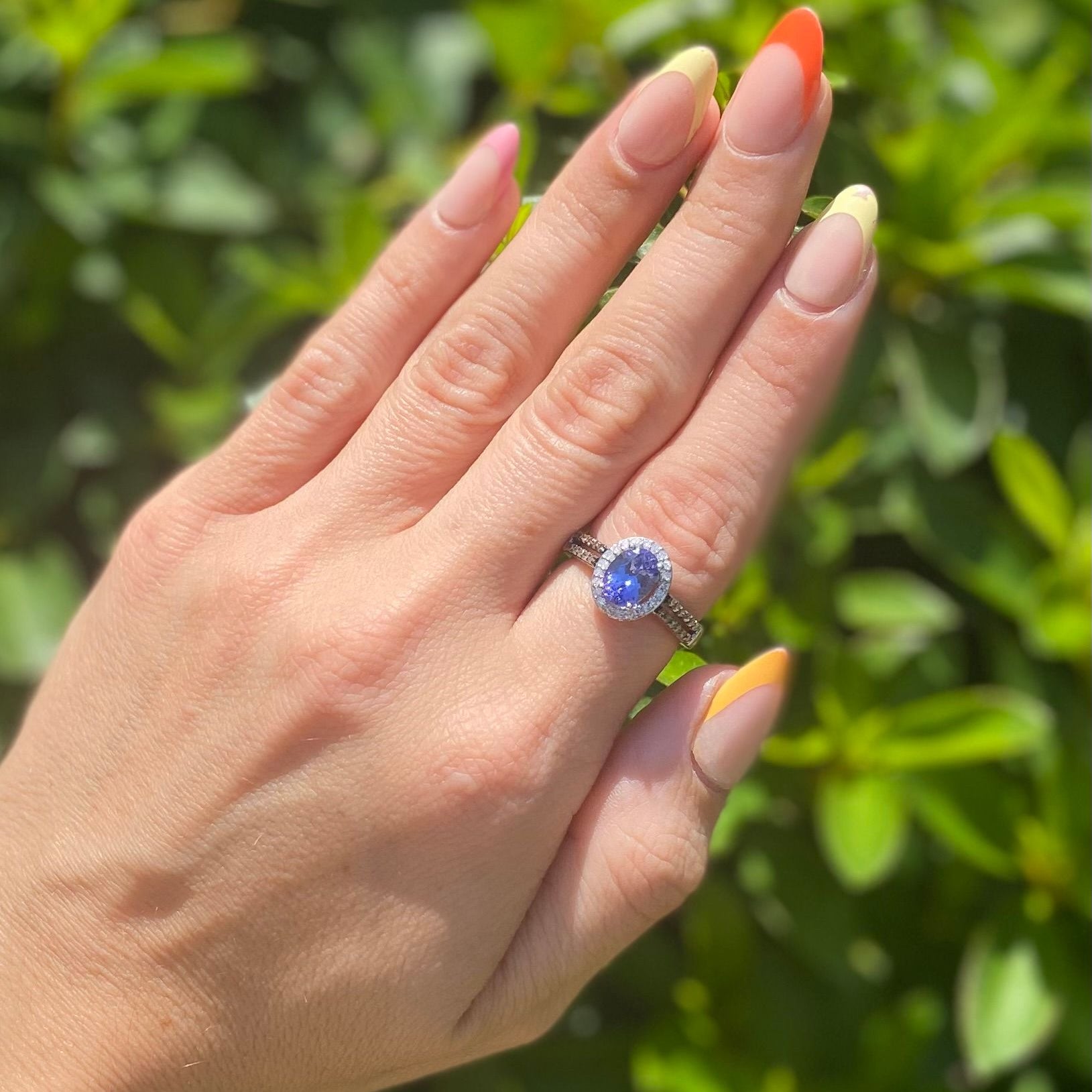 14k WG Dia & Tanz Ring 1.9ctw