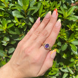14k YG Dia & Ameth Ring 2.27ctw Sz7