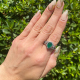 14k White Gold Diamond & Emerald Ring 0.97ctw