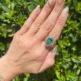 18k Yellow Gold Diamond & Emerald Ring 3.25ctw