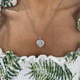 14k White Gold Diamond Heart Necklace 0.52ctw 3.6dwt