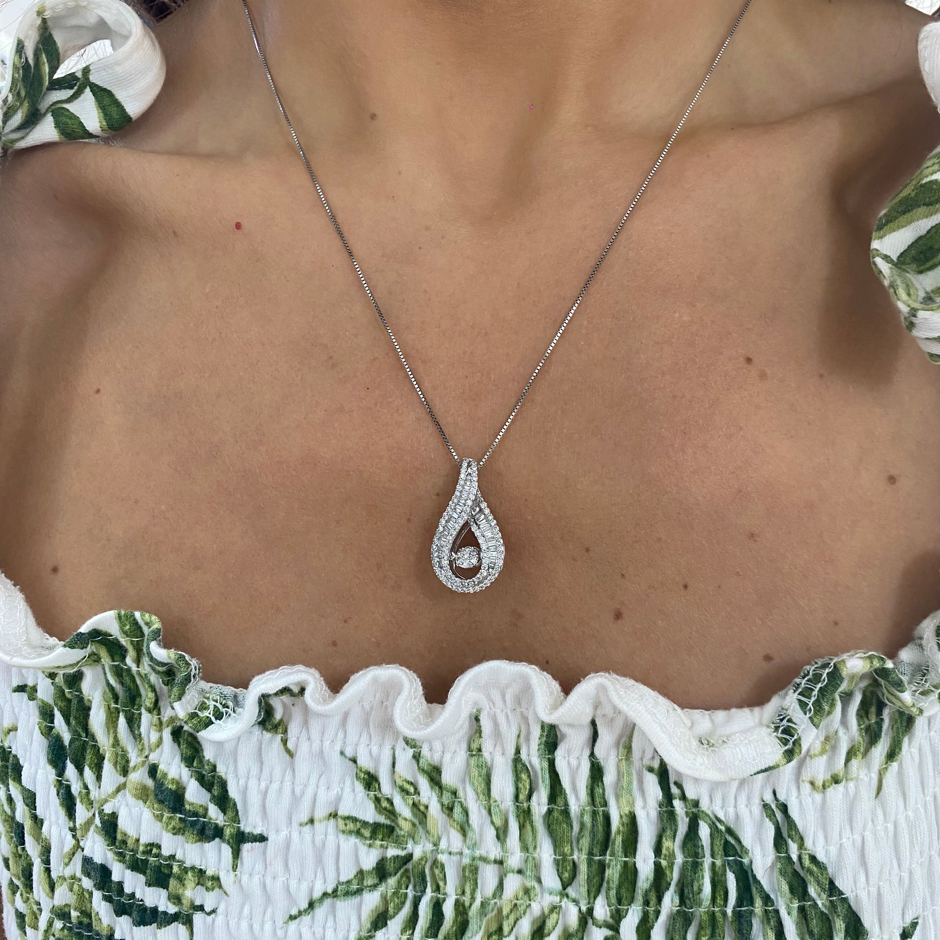 14k WG Dia Necklace 0.78ctw 3.4dwt