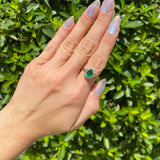 Pear Emerald & Dia Estate Ring 14KYG