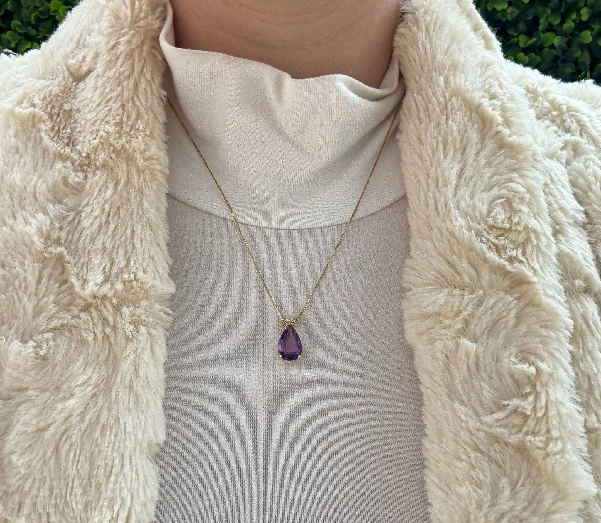 14k Yellow Gold Amethyst Pendant 3.41ctw 0.9dwt