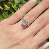 14k YG Lab Dia Emerald Solitaire Ring 3.31ctw