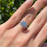 CVD 3ct RD Dia Hidden Halo E-Ring 14KWG