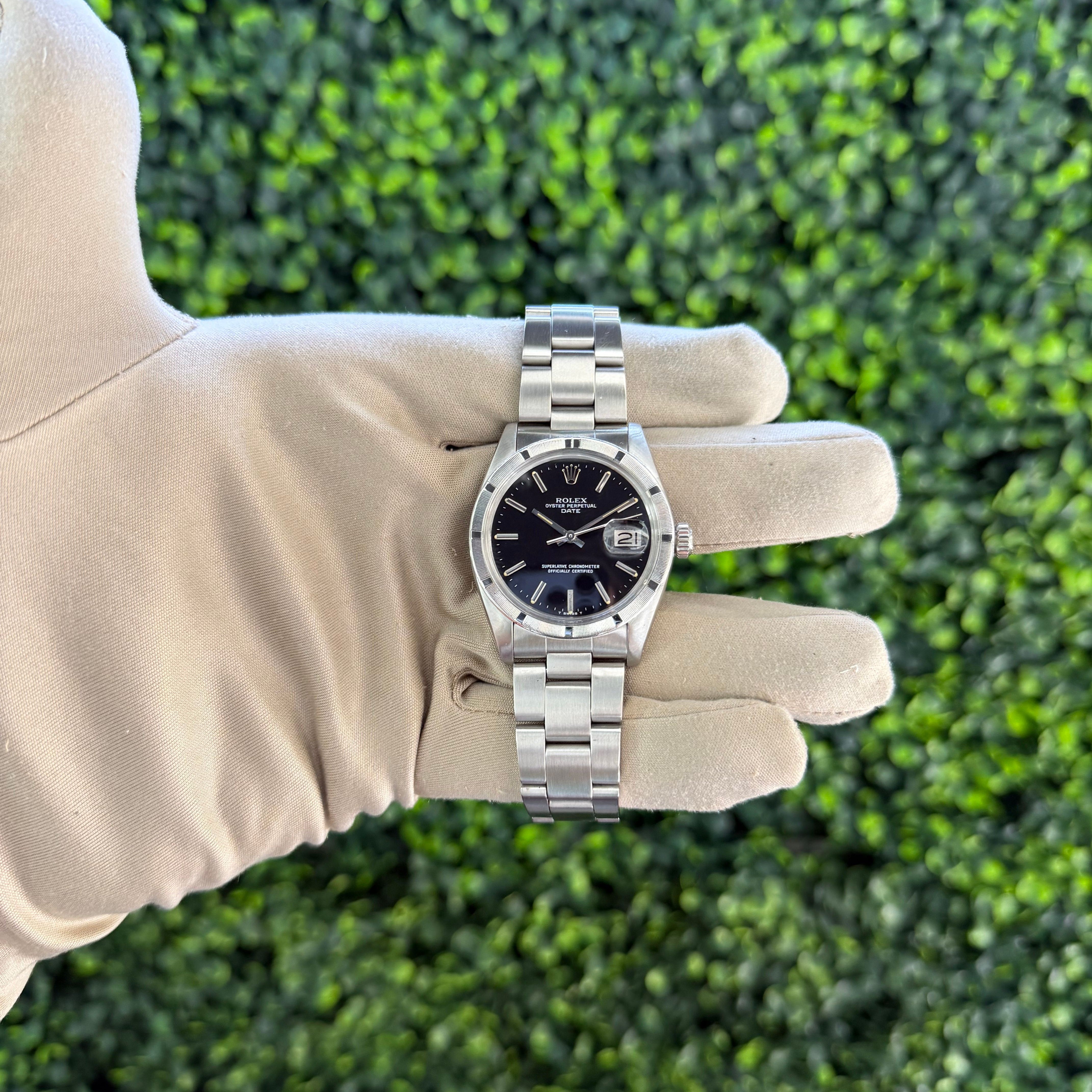 Rolex 34mm 1501 Black Dial SS 1980