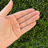 Dainty 0.08ct Dia Cross Pendant 14KYG