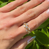 Beaded EC/RD Diamond Fashion Ring 1.22cttw 14KYG
