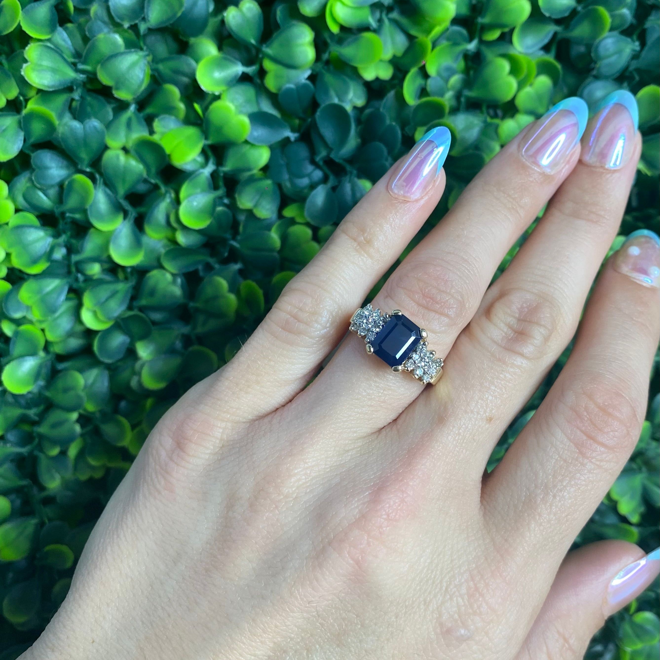 Levian Sapphire & Diamond Cocktail Ring 14KYG