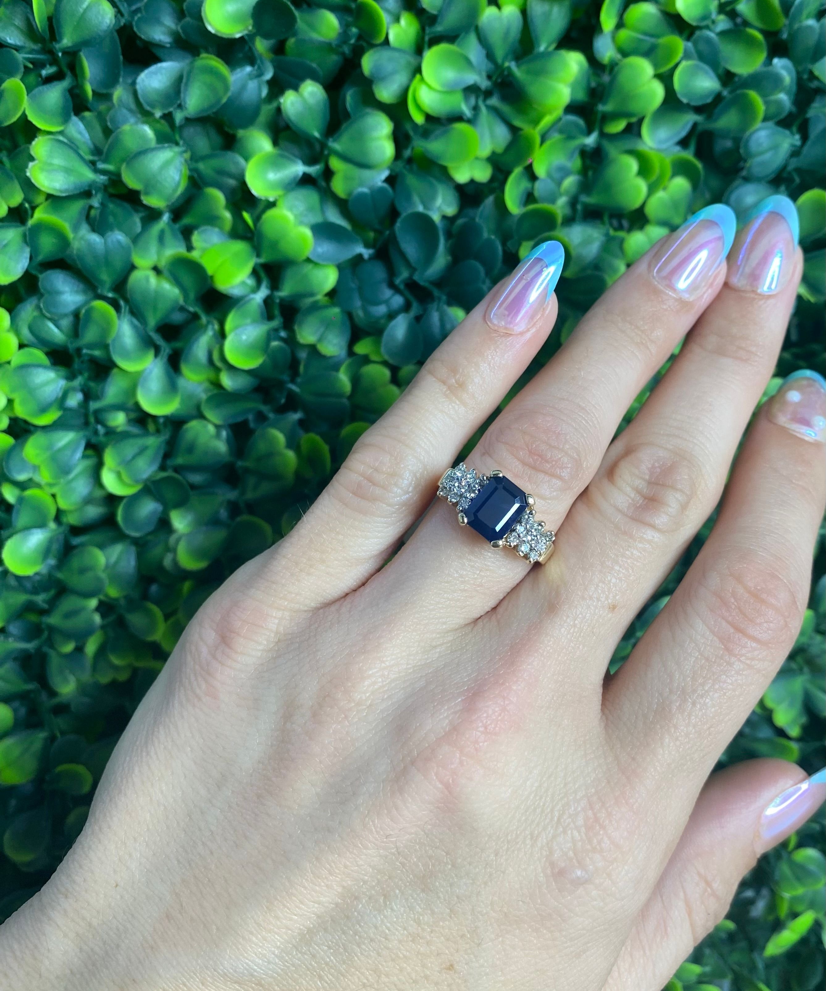 Levian Sapphire & Diamond Cocktail Ring 14KYG