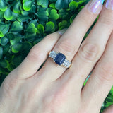 Levian Sapphire & Diamond Cocktail Ring 14KYG