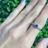 14k White Gold Diamond & Sapphire Ring 0.57ctw Sz8