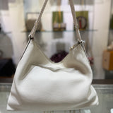 Michael Kors White Leather Hobo Braided Handbag