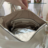Michael Kors White Leather Hobo Braided Handbag