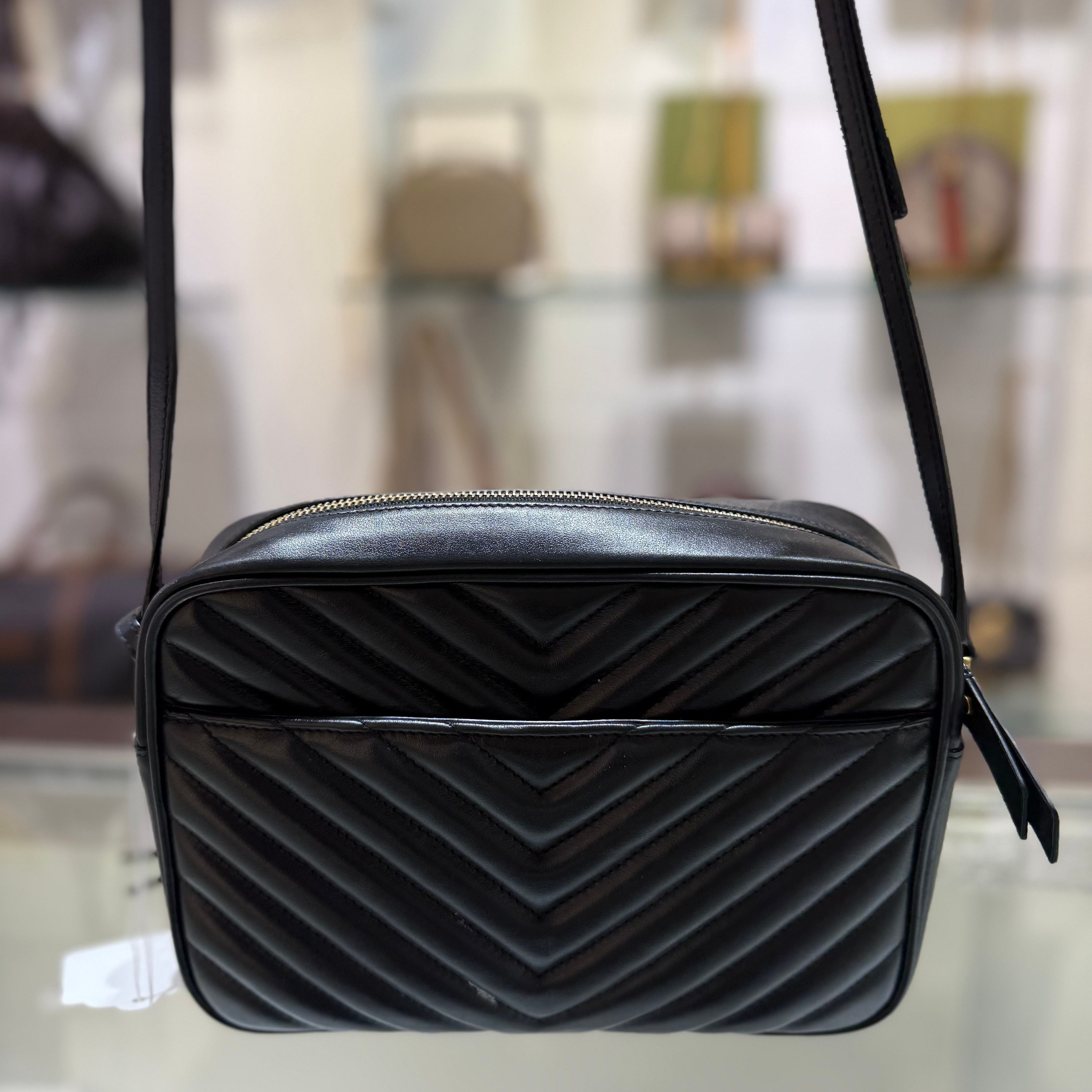 Yves Saint Laurent Chevron Quilted Monogram Loulou Handbag