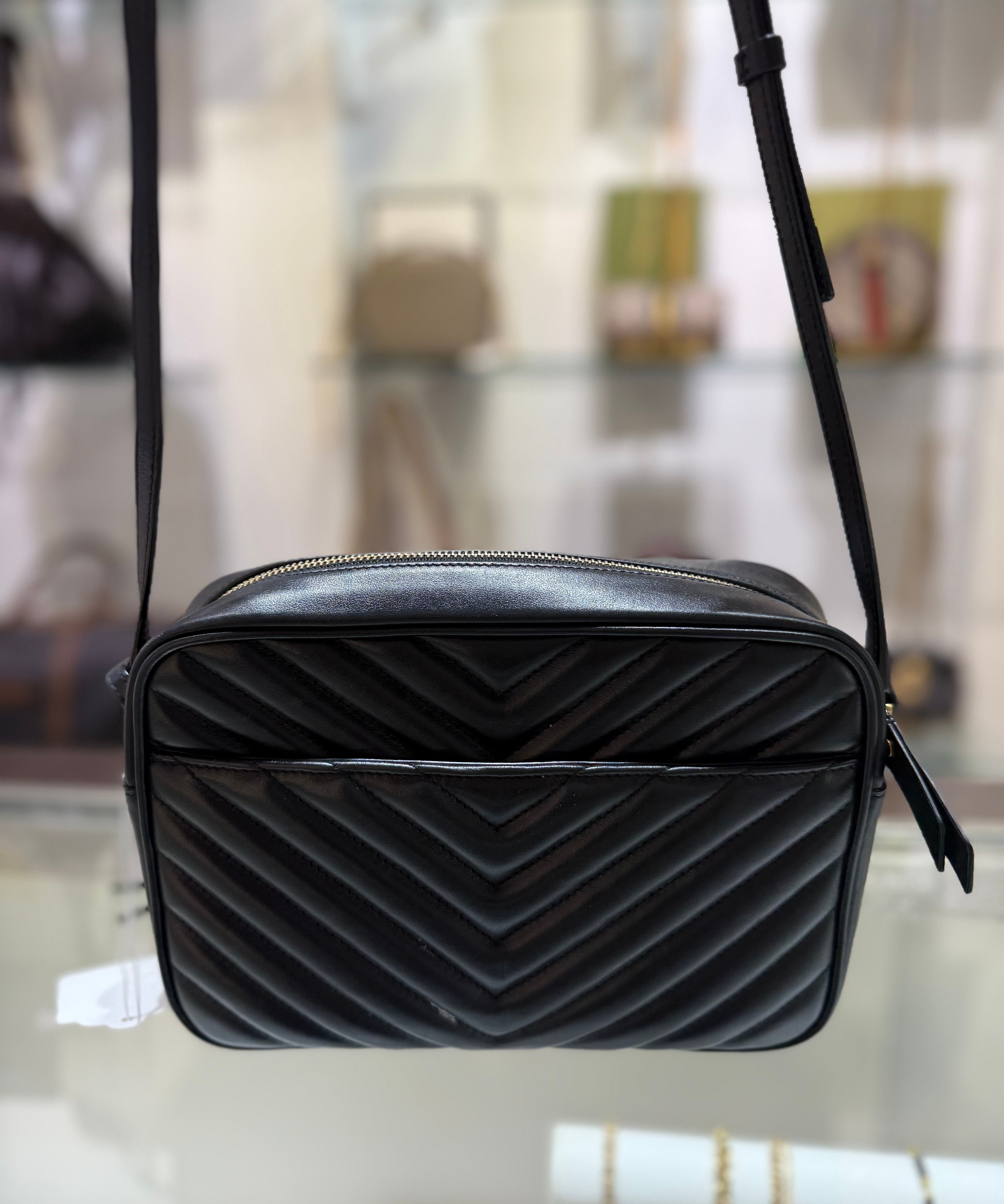 Yves Saint Laurent Chevron Quilted Monogram Loulou Handbag