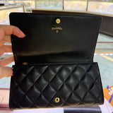 Chanel Wallet Quilted Gold Iridecent Flap