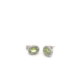 10k WG Dia & Peridot Earrings 1.42ctw 0.9dwt
