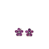 10k WG Dia & Garnet Earrings 1.15ctw 1.4dwt