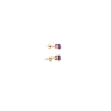 14k YG Emerald & Amethyst Earrings 4ctw 0.9dwt