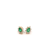Emerald & Dia 0.32ctw Earrings 14KYG