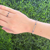 Sapphire 5 Stone & Diamond Tennis BLT 14KWG