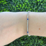 Sapphire 5 Stone & Diamond Tennis BLT 14KWG