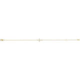 7.5-6.5" Adjustable Sideways Dia Cross Bracelet 0.20ctw 14KYG